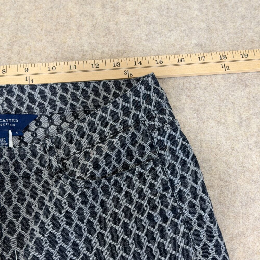 Doncaster Collection Blue Geometric Bootcut Pants Stretch Size 8 - Picture 6 of 13